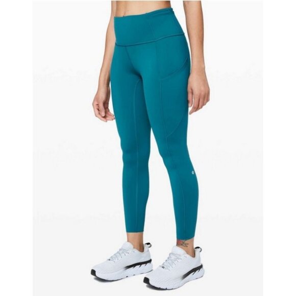 Lululemon Fast and Free Tight II 25" Non-Reflective Nulux Cyprus Size 8 - Picture 1 of 10